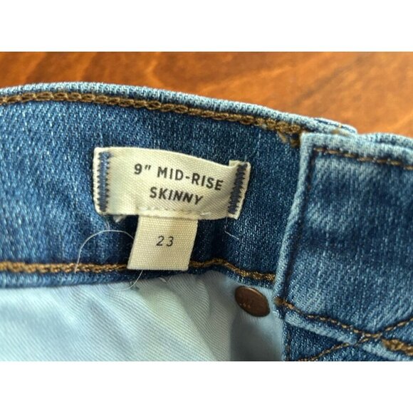 Madewell 9" Mid-Rise Skinny Jeans 23 Womens Medium Wash Denim NWT Knee Blowout - Picture 7 of 11